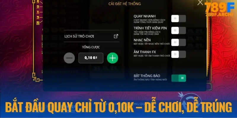 Chọn mức cược trong game nổ hũ vàng